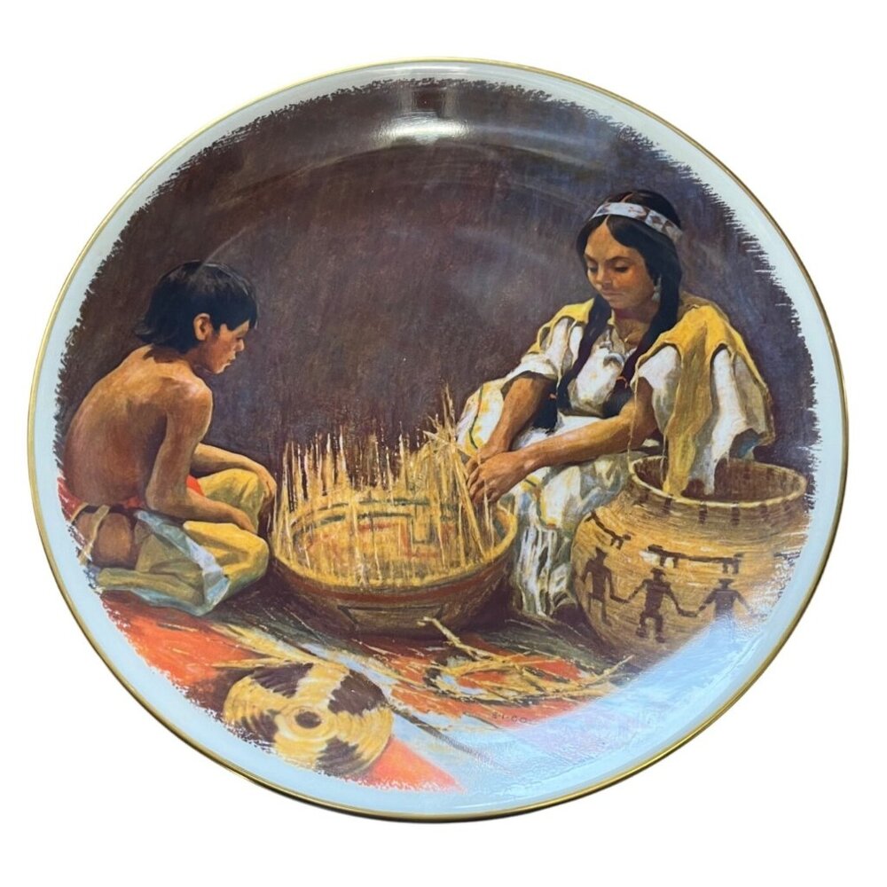 Gorham Basket Weaver Decorative Plate By E. Irving Couse Santa Fe Collection